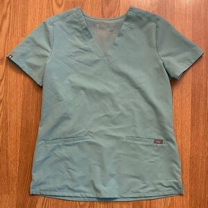 Figs Women's Short Sleeve V-Neck Top - Fresh Aqua